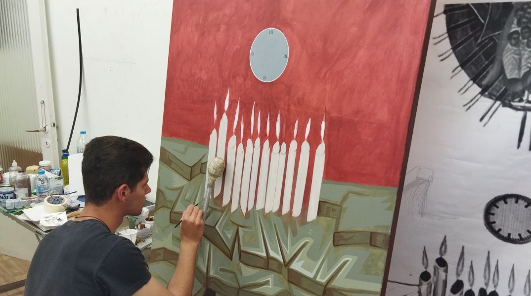 Τέμπη: Φοιτητές του ΑΠΘ ζωγράφισαν πίνακα 