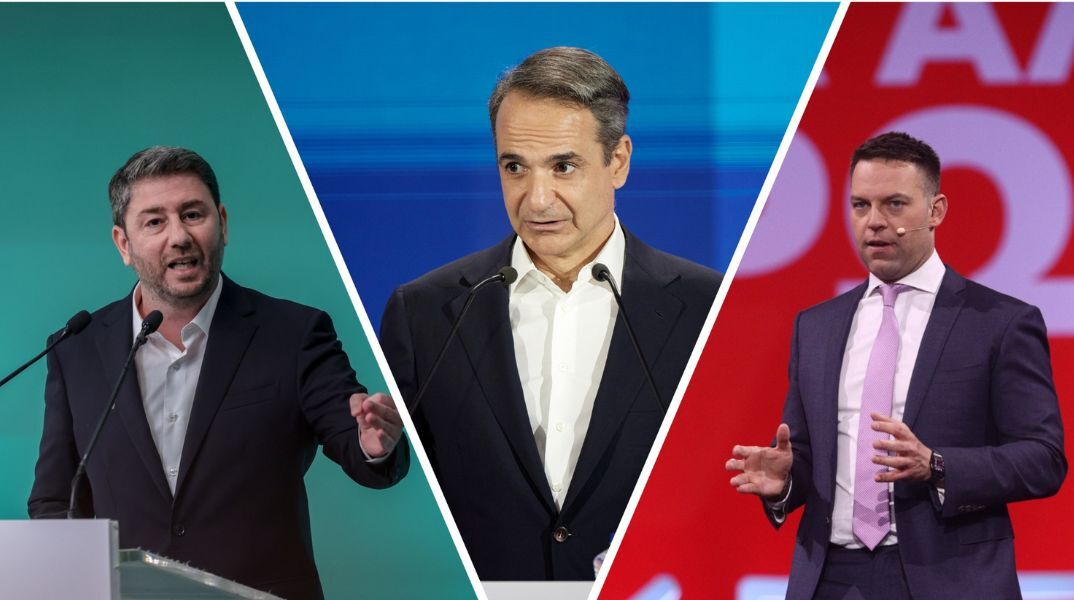 Κυριάκος Μητσοτάκης, Στέφανος Κασσελάκης και Νίκος Ανδρουλάκης αρχίζουν προεκλογική εκστρατεία