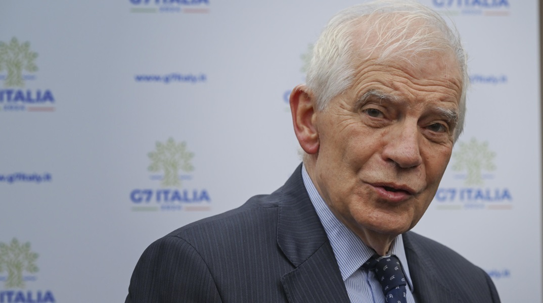 Ο επικεφαλής της ευρωπαϊκής διπλωματίας Ζοζέπ Μπορέλ σε δημοσιογράφους σε συνάντηση των υπουργών Εξωτερικών της Ομάδας των Επτά (G7) στο Κάπρι της Ιταλίας