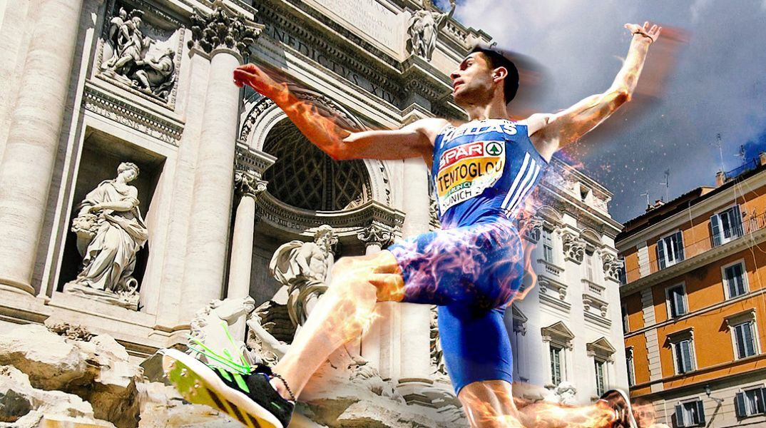 Ο Μίλτος Τεντόγλου «πετάει» και πάνω από τη Fontana di Trevi στη Ρώμη