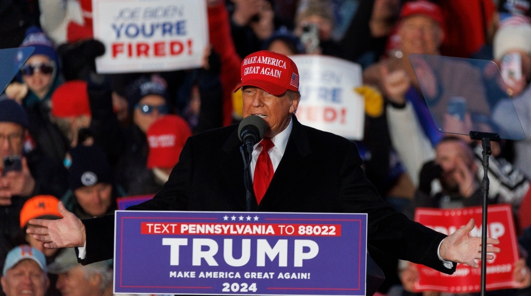 Ο Ντόναλντ Τραμπ σε προεκλογική του ομιλία