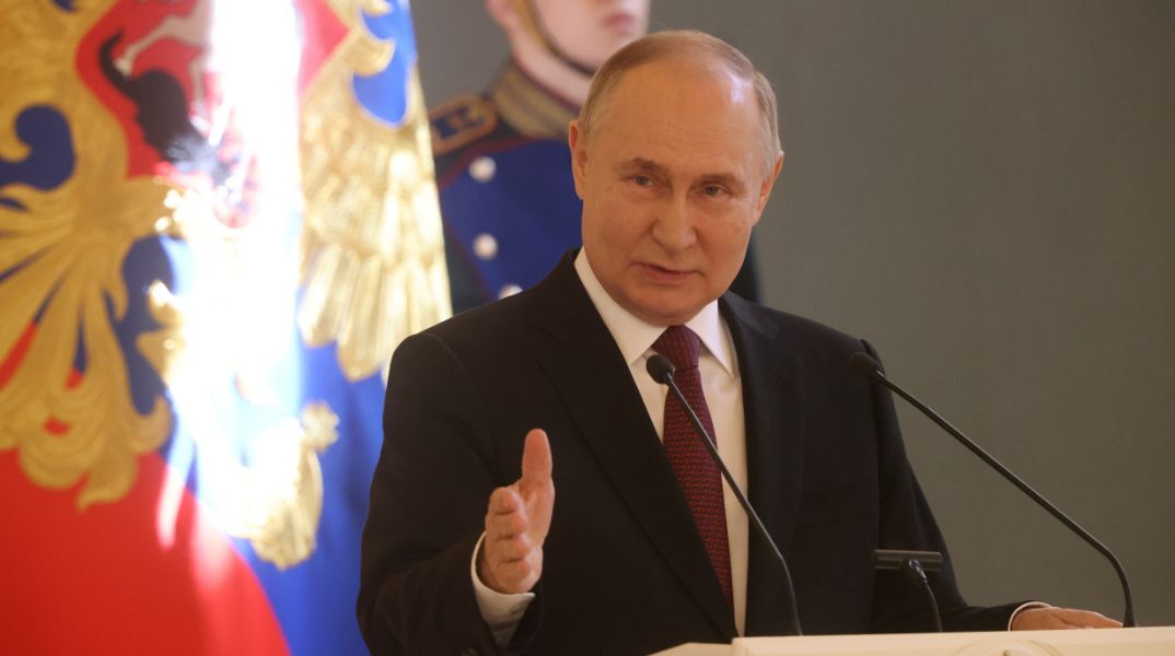 Ο Βλαντιμίρ Πούτιν στη διάρκεια συνέντευξης Τύπου στο Κρεμλίνο