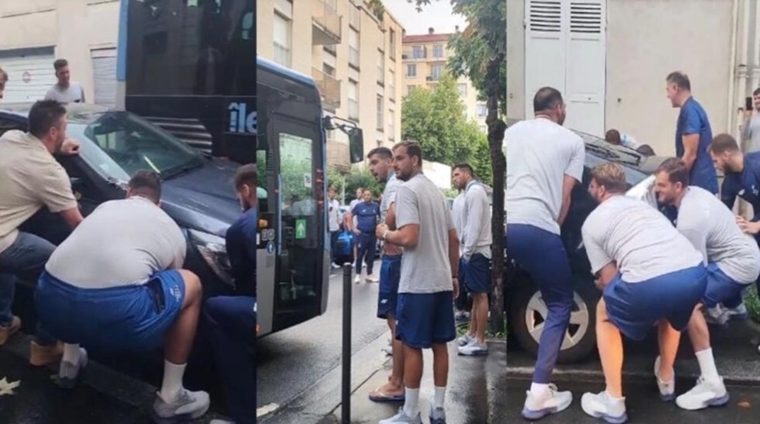 Ολυμπιακοί Αγώνες 2024: Η Εθνική πόλο ανδρών σήκωσε αυτοκίνητο για να περάσει το λεωφορείο