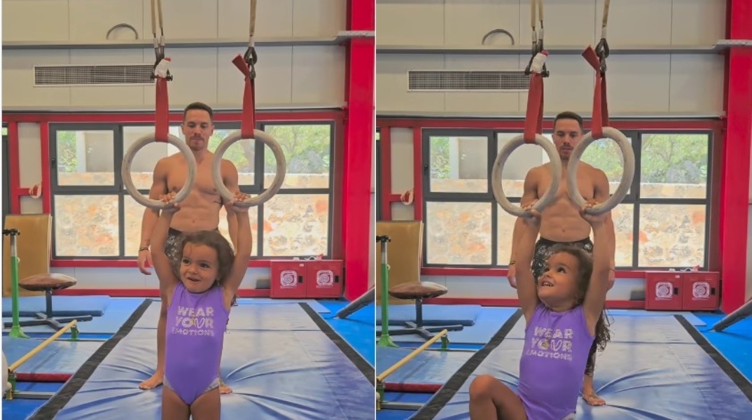 Το μήλο κάτω από τη μηλιά: Η κόρη του Λευτέρη Πετρούνια τον μιμείται στους κρίκους