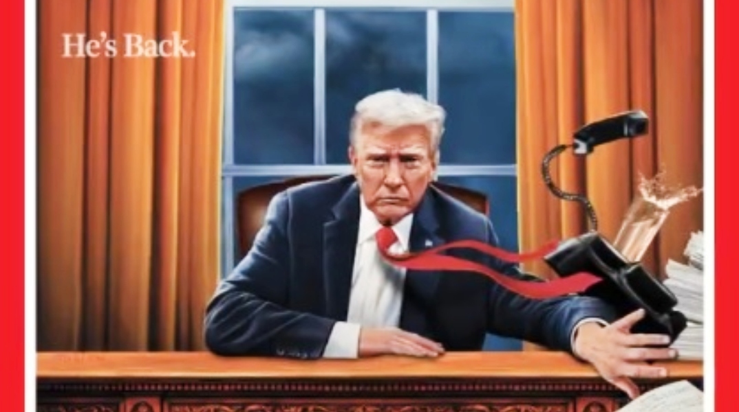 Ο Ντόναλντ Τραμπ «γκρεμίζει» το γραφείο του Μπάιντεν στο νέο εξώφυλλο του Time