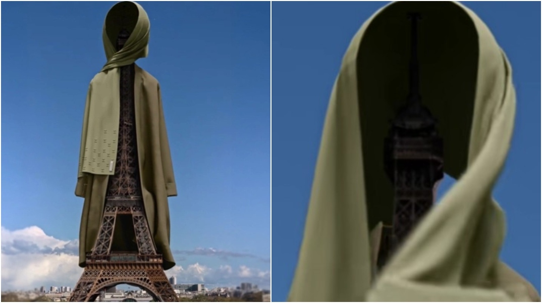 Γαλλία: Μάρκα ρούχων προκαλεί αντιπαράθεση ντύνοντας με χιτζάμπ τον Πύργο του Άιφελ