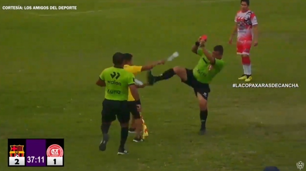 διαιτητης κλωτσαει προπονητη