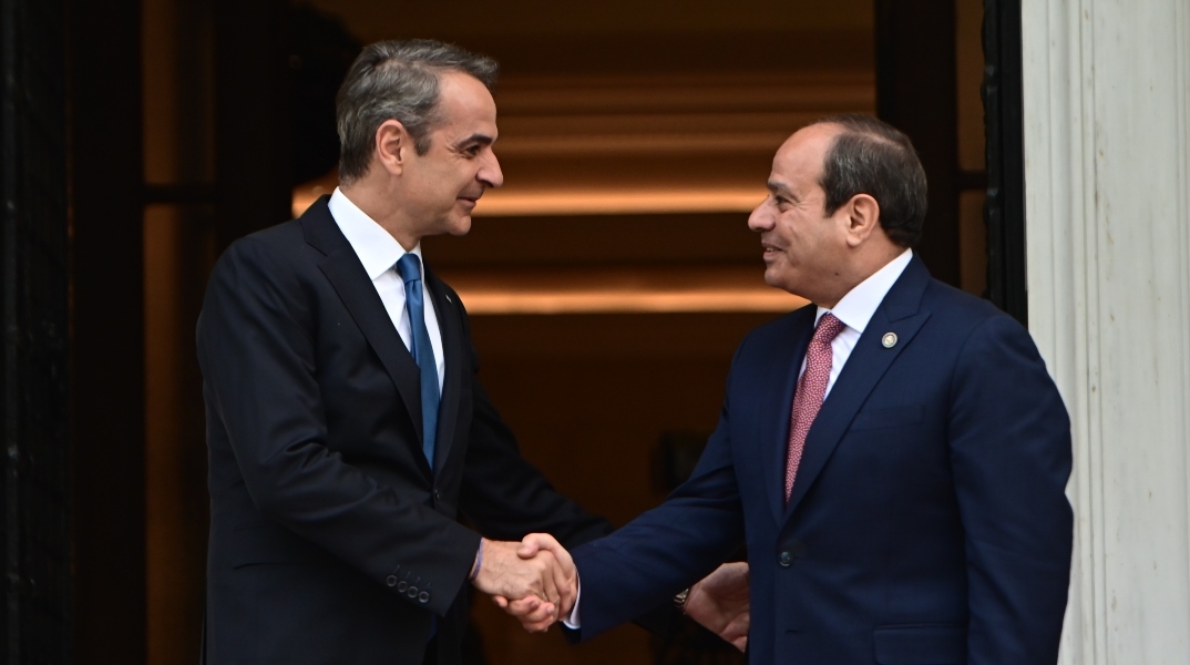 Συνάντηση Μητσοτάκη - Αλ Σίσι στο Μαξίμου