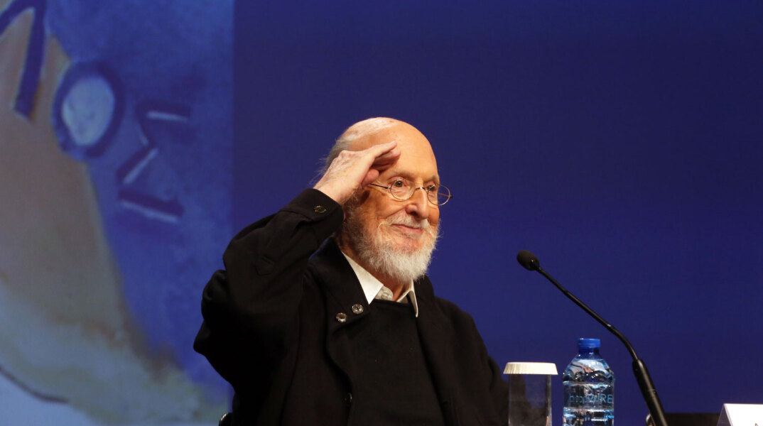 Από την παρουσίαση της αυτοβιογραφίας του «Γιατί τα χρόνια τρέχουν χύμα», εκδόσεις Πατάκη, στο Μέγαρο Μουσικής Αθηνών, Ιανουάριος 2025