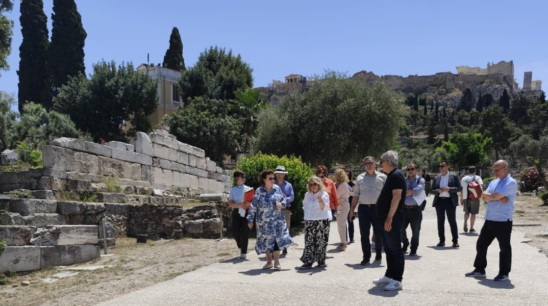 Αυτοψία της Υπουργού Πολιτισμού Λίνας Μενδώνη στην Αρχαία Αγορά