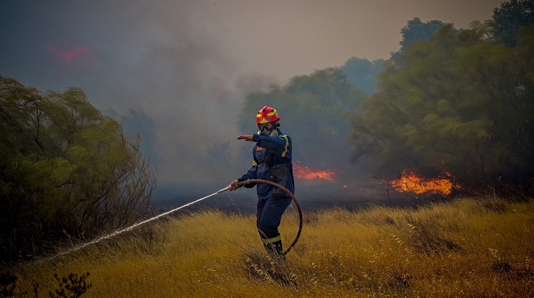 Φωτιά τώρα στη Μεγάλη Βόλβη Θεσσαλονίκης
