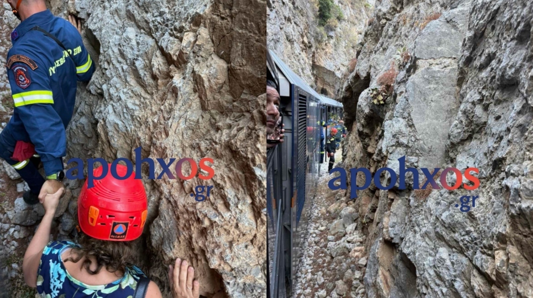 Καλάβρυτα: Καρέ – καρέ ο απεγκλωβισμός των 38 επιβατών του Οδοντωτού