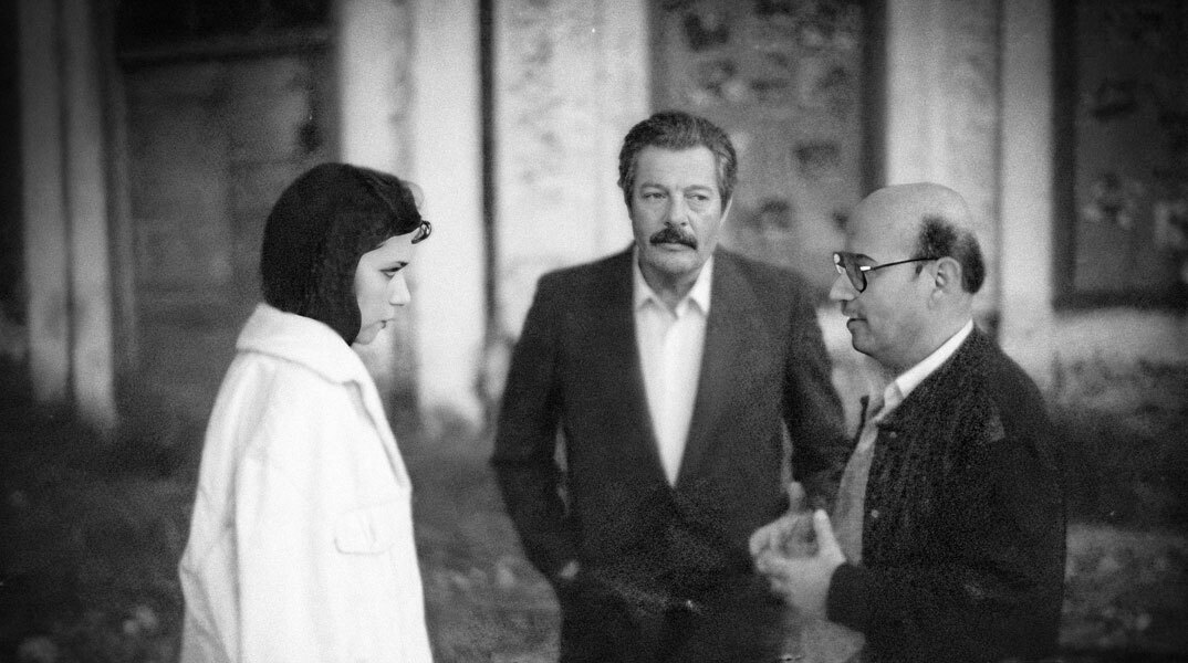 Ο Μελισσοκόμος (1986): Από αριστερά, Νάντια Μουρούζη, Μαρτσέλο Μαστρογιάνι, Θόδωρος Αγγελόπουλος