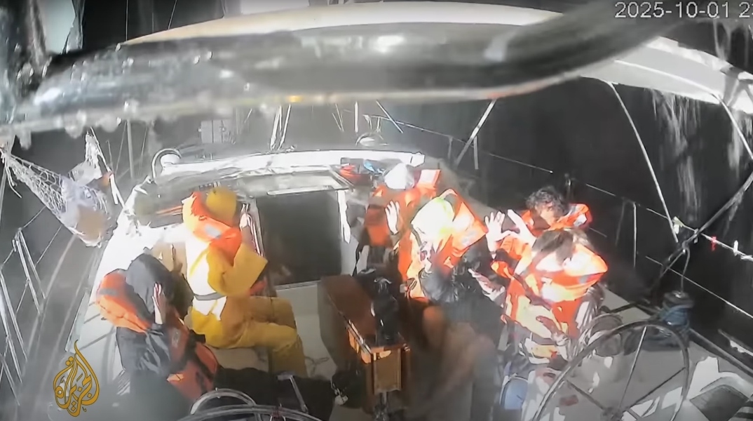 Η στιγμή της σύλληψης των ακτιβιστών του Global Sumud Flotilla