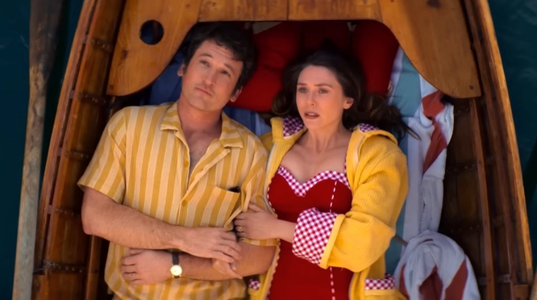 Η Ελίζαμπεθ Όλσεν με τον Μάιλς Τέλερ στην ταινία «Eternity» της Α24