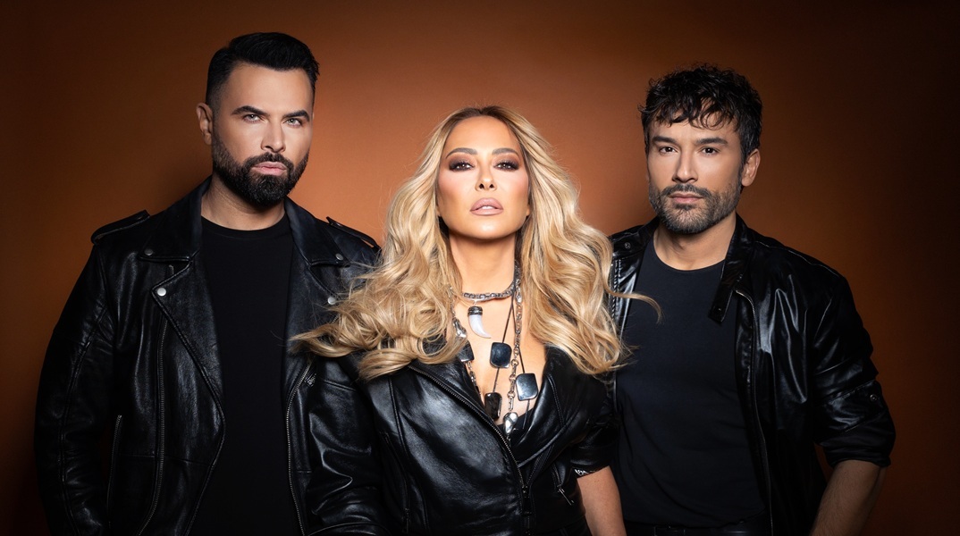 Η Μελίνα Ασλανίδου με τον Γιώργο Παπαδόπουλο και τον Παναγιώτη Ραφαηλίδη στο Green Park Athens 