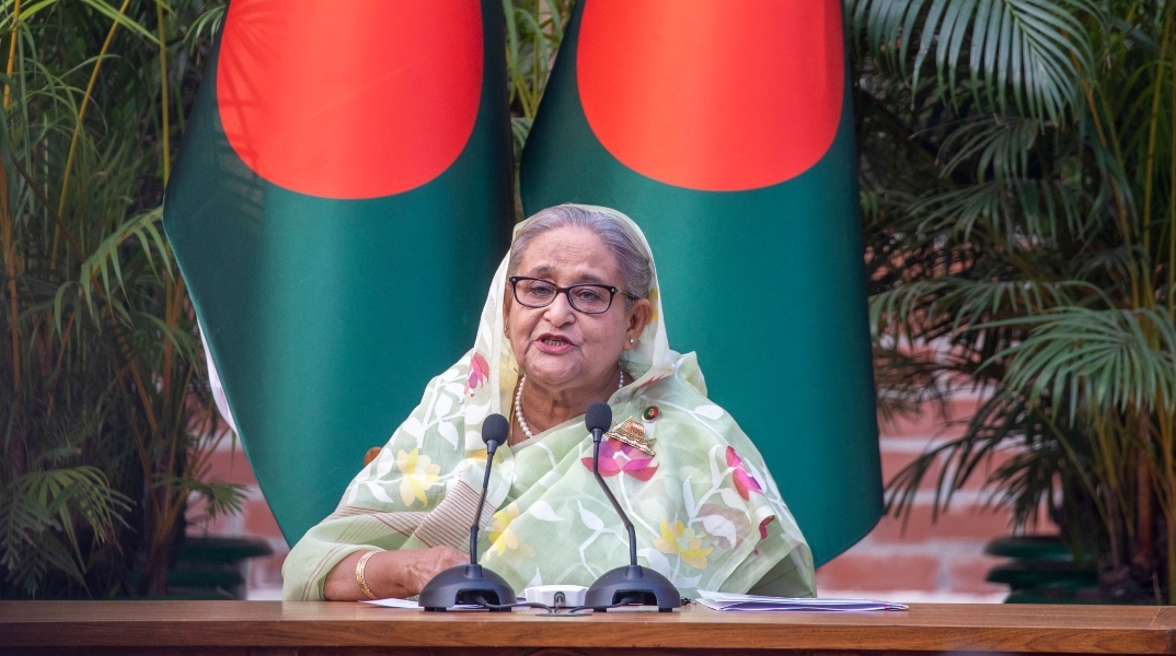 Η ανατραπείσα πρωθυπουργός του Μπανγκλαντές, Σέιχ Χασίνα