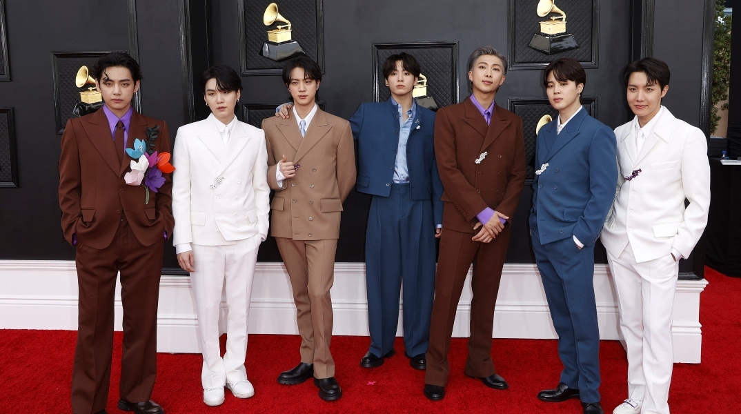 Οι BTS στα 64α βραβεία Grammy στο MGM Grand Garden Arena στο Λας Βέγκας 