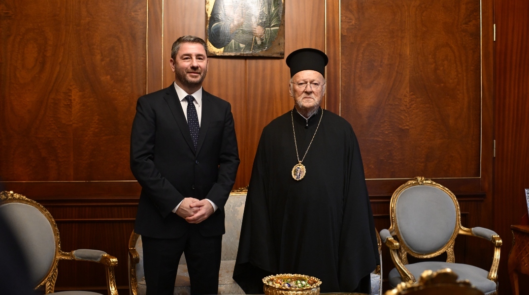 Συνάντηση του Νίκου Ανδρουλάκη με τον Οικουμενικό Πατριάρχη κ.κ. Βαρθολομαίο 