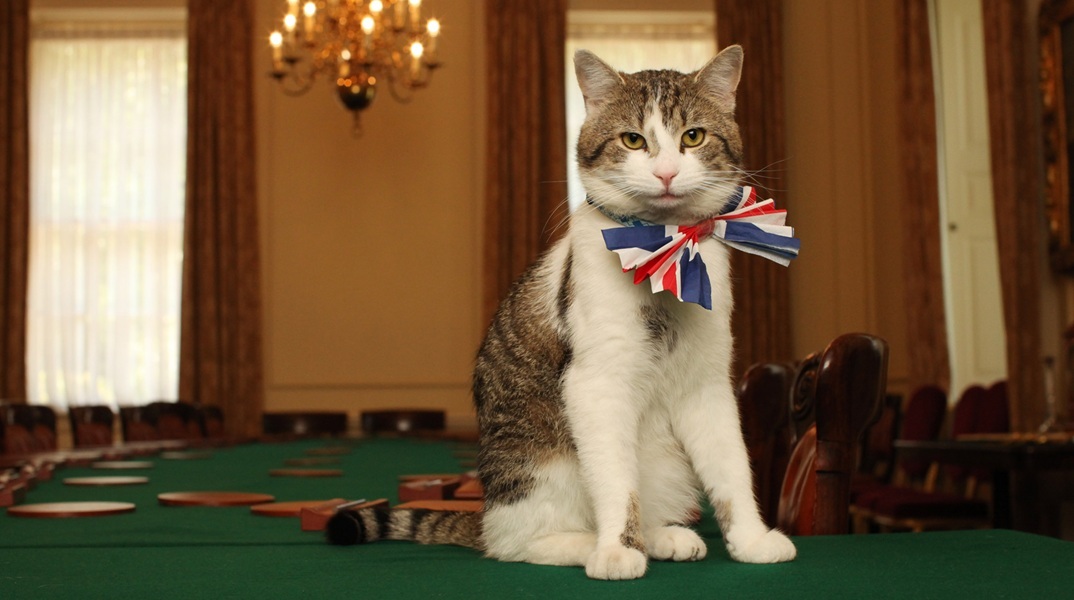 Έξι Βρετανοί πρωθυπουργοί, αμέτρητοι ηγέτες: Ο Λάρι έκλεισε 15 χρόνια στο Νο.10 της Ντάουνινγκ Στριτ