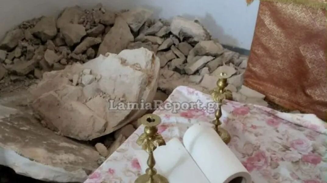 H τρύπα των ιερόσυλων στην Αγία Τράπεζα, στο Γαρδίκι Φθιώτιδας