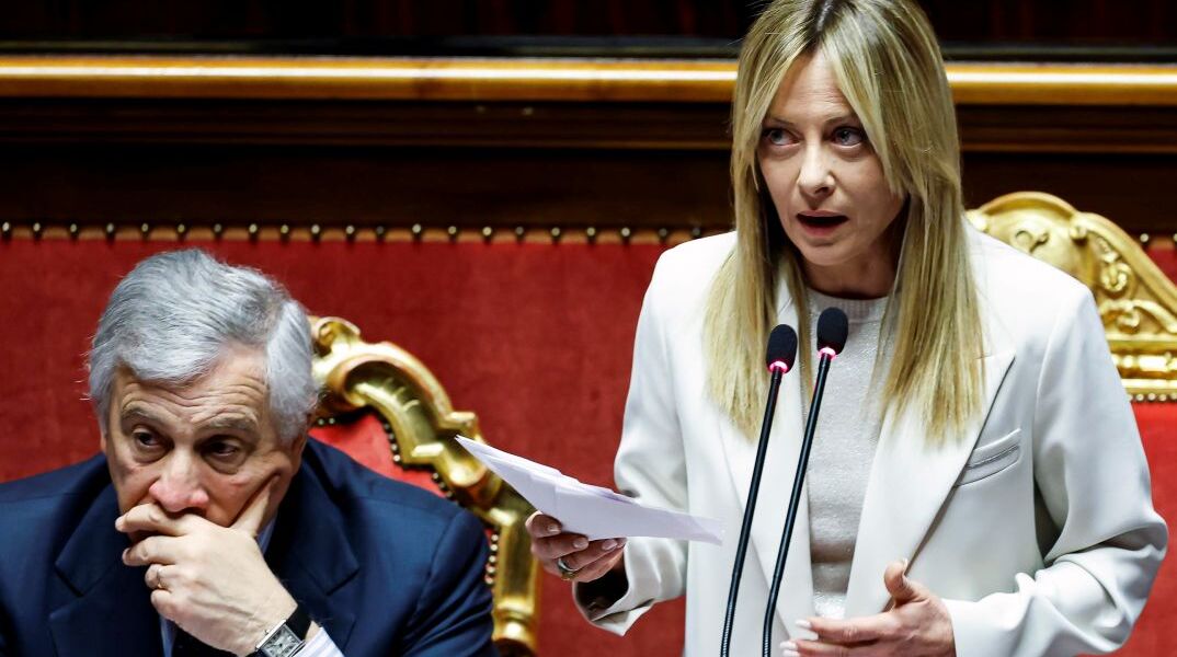H Τζόρτζια Μελόνι και ο Αντόνιο Ταγιάνι στο ιταλικό κοινοβούλιο