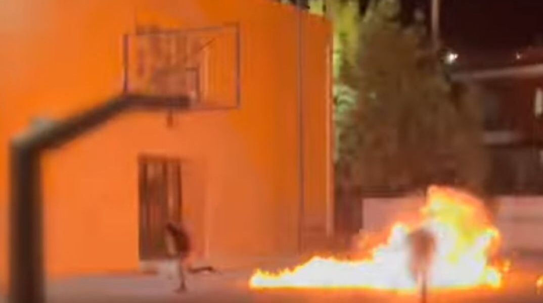 Η στιγμή της έκρηξης στο σχολείο του Ηρακλείου