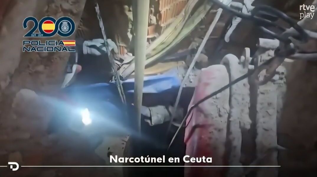 Το εσωτερικό της σήραγγας διακίνησης ναρκωτικών στη Θέουτα