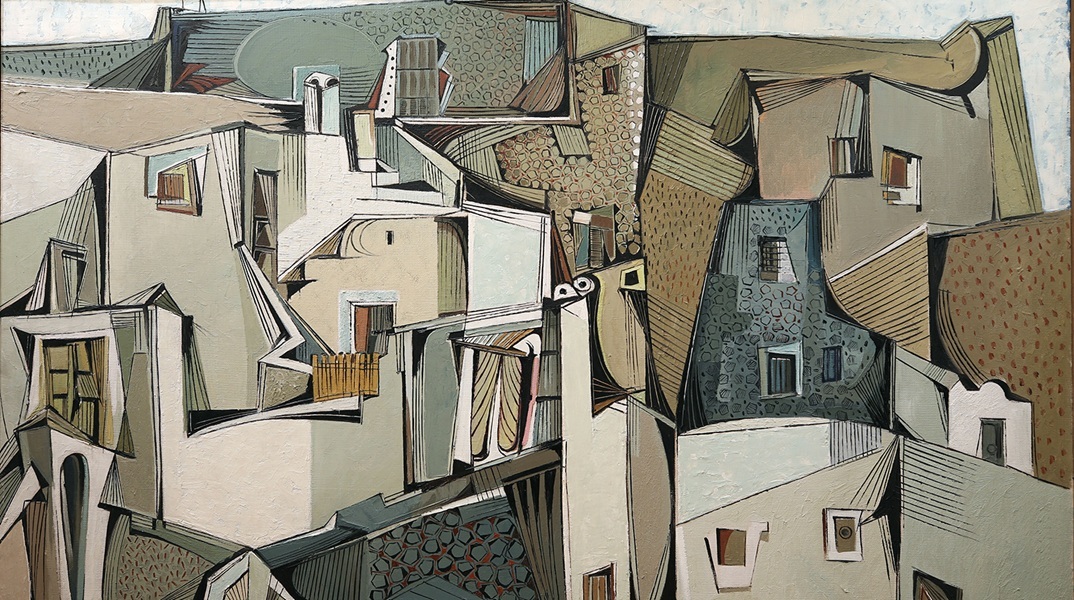 Γιάννης Γαΐτης, Φηρά Σαντορίνης, 1953, από την έκθεση «60 χρόνια ΜΙΕΤ- Αναγνώσεις μιας συλλογής» στο Μουσείο Μπενάκη