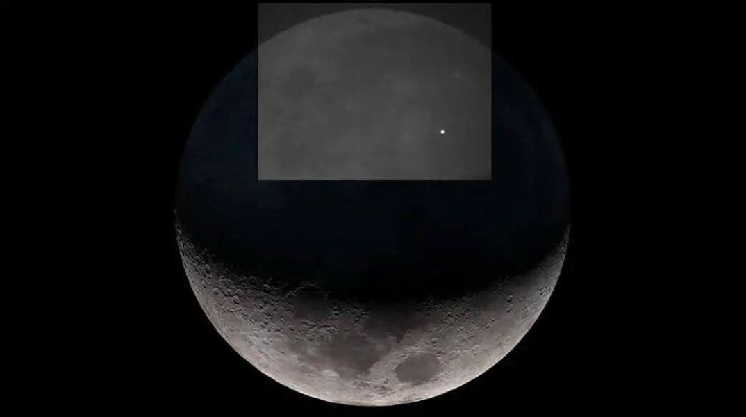 Η στιγμή της πρόσκρουσης μετεωρίτη με την επιφάνεια της Σελήνης, όπως την κατέγραψε το πλήρωμα του Artemis ΙΙ