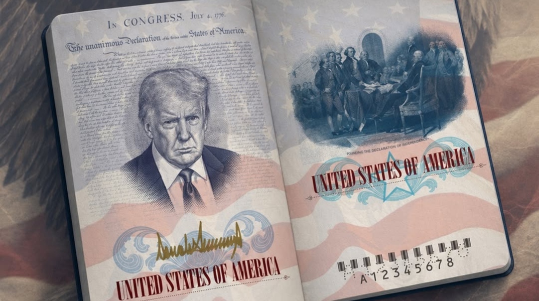 Διαβατήριο με την εικόνα μορφή του Τραμπ κυκλοφορούν οι ΗΠΑ για τα 250 χρόνια από την Ανεξαρτησία