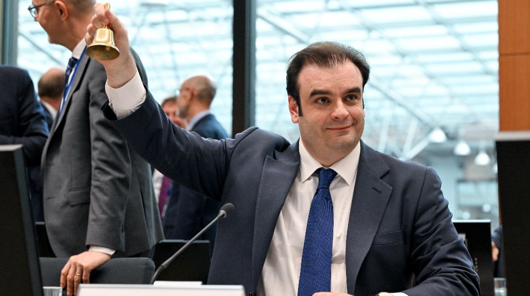 O Κυριάκος Πιερρακάκης κατά την έναρξη του Eurogroup