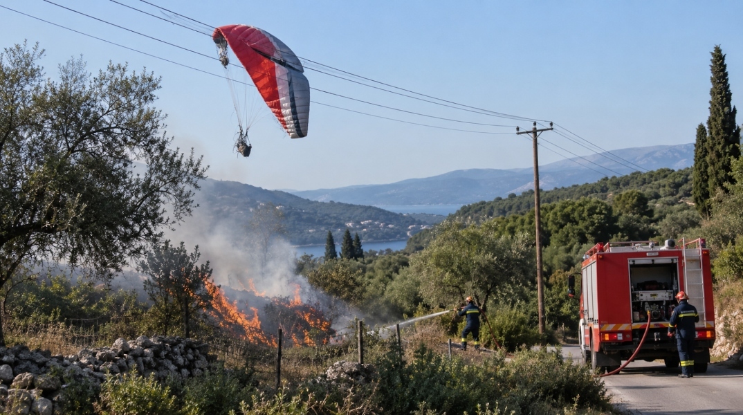 Θεσπρωτία: Αλεξίπτωτο πλαγιάς έπεσε σε καλώδια της ΔΕΗ – Προκλήθηκε πυρκαγιά