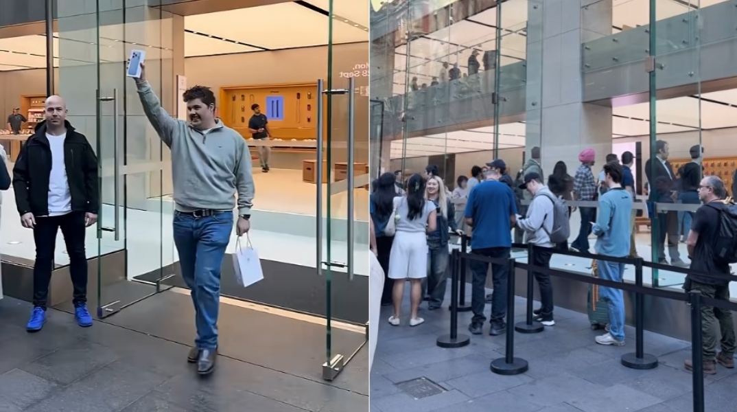 Ουρές έξω από το κατάστημα της Apple στο Σίδνεϊ για το πρώτο iPhone 18 της αγοράς