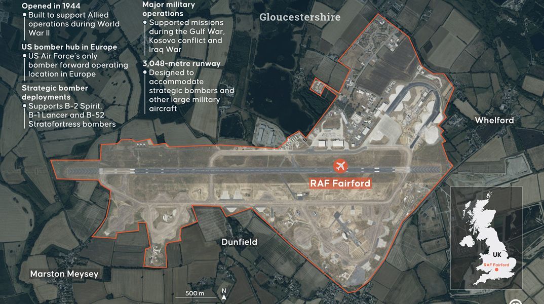 Explainer: Πέντε συλλήψεις κοντά στη βάση RAF Fairford στη Βρετανία – Τι έχει γίνει γνωστό μέχρι τώρα