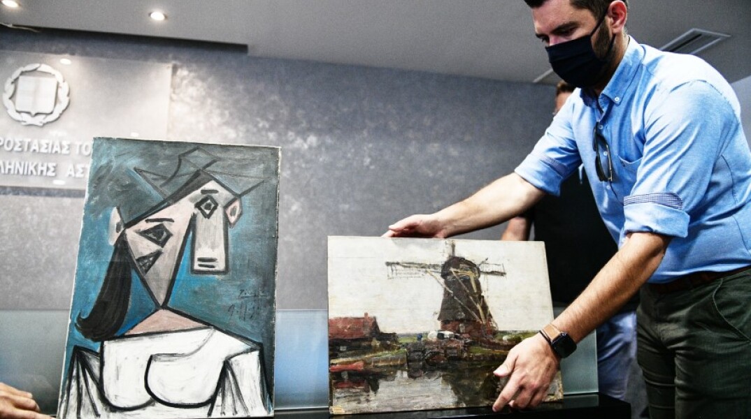 Οι πίνακες των Πικάσο και Μοντριάν που εκλάπησαν το 2012 © ΑΠΕ/	ΜΠΟΛΑΡΗ ΤΑΤΙΑΝΑ