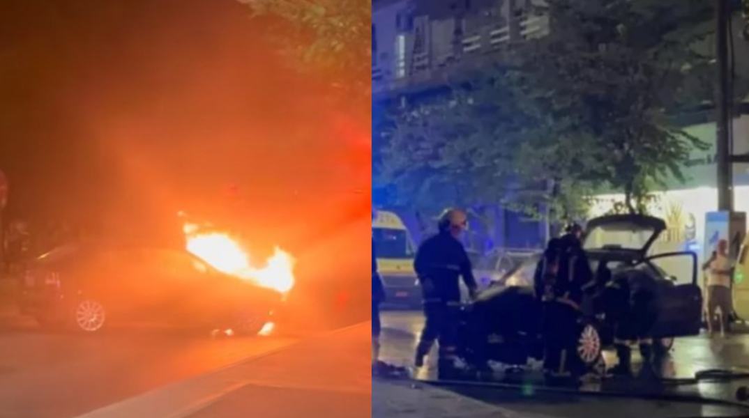 «Ακούστηκε σαν έκρηξη»: Σοκαριστικό τροχαίο στη Θεσσαλονίκη - ΙΧ έπεσε σε βιτρίνα και πήρε φωτιά 