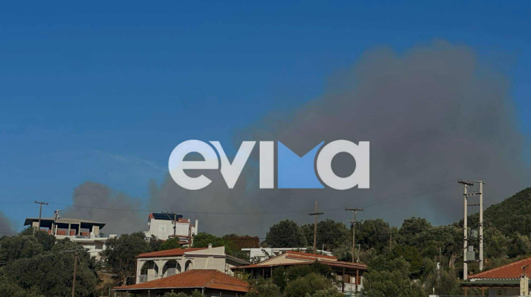 Φωτιά τώρα στην Εύβοια – Κοντά σε σπίτια οι φλόγες