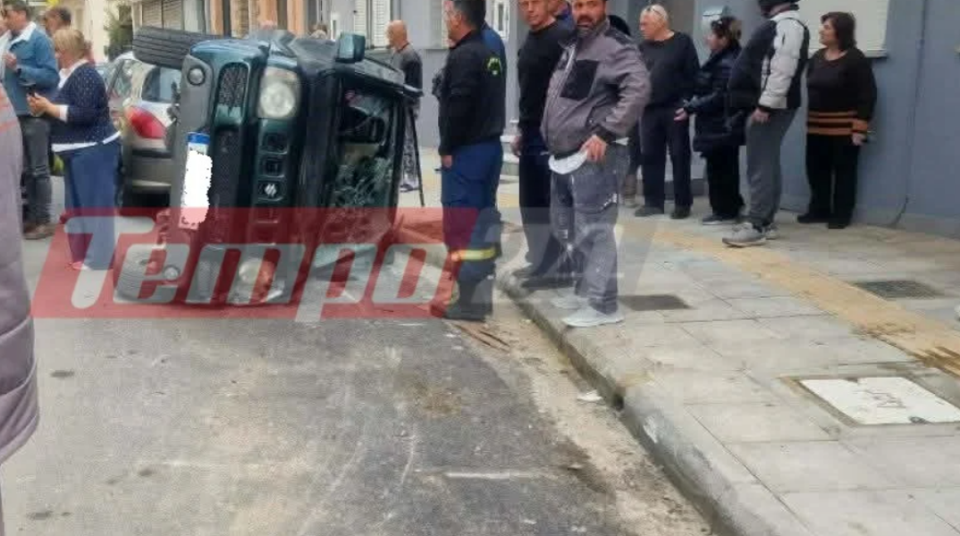 Πάτρα: Τετραμελής οικογένεια εγκλωβίστηκε σε τζιπ μετά από τροχαίο