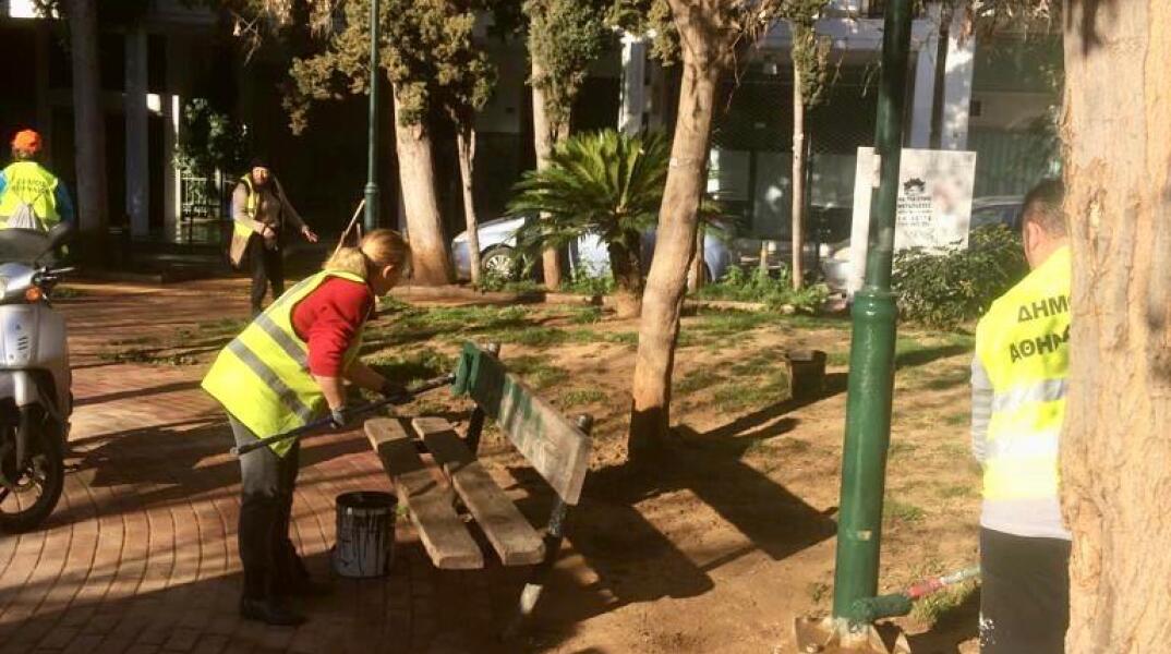 Επιχειρήσεις καθαριότητας σε πάρκα της Αθήνας