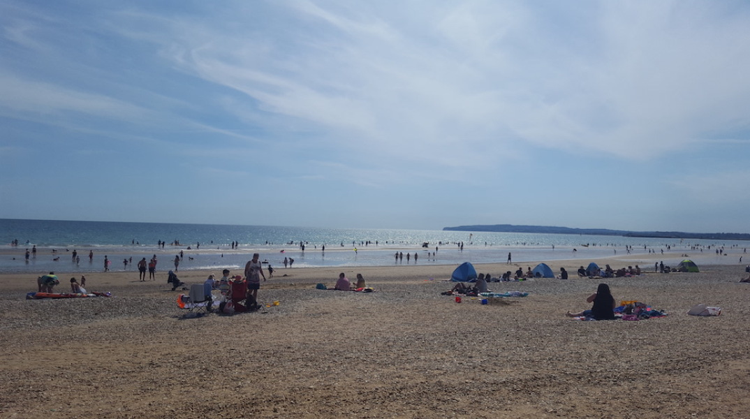 Η παραλία Camber Sands στο Ανατολικό Sussex. 