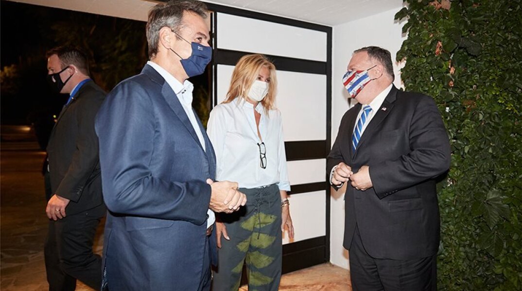 Ο Μάικ Πομπέο με τον Κυριάκο Μητσοτάκη