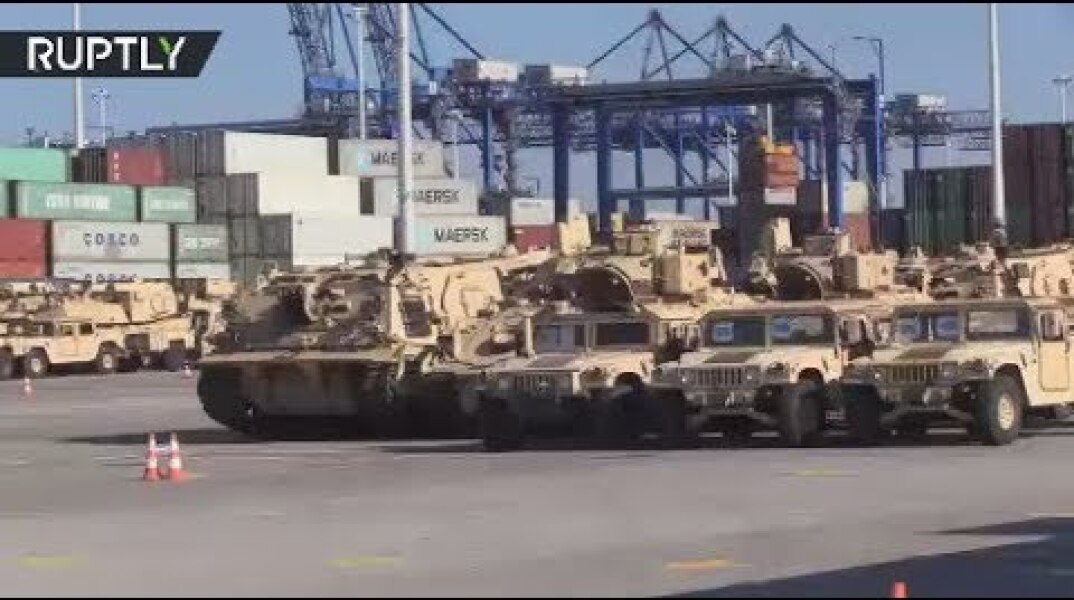 RAW: Vast amount of US military hardware arrives in Poland for NATO op