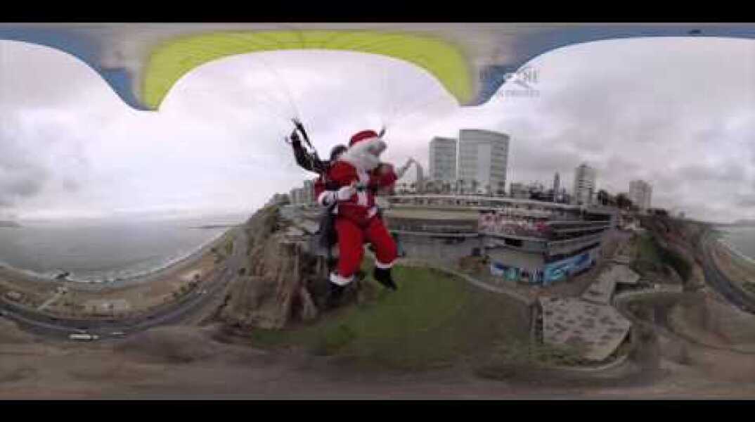 Santa Claus Flying 360º - Papa Noel Volando 360 - Primer Vuelo 360º en Peru
