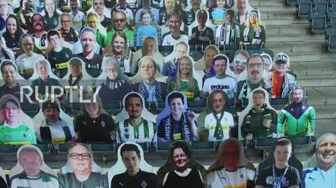 Germany: Cardboard fans fill Gladbach stadium ahead of closed-door match