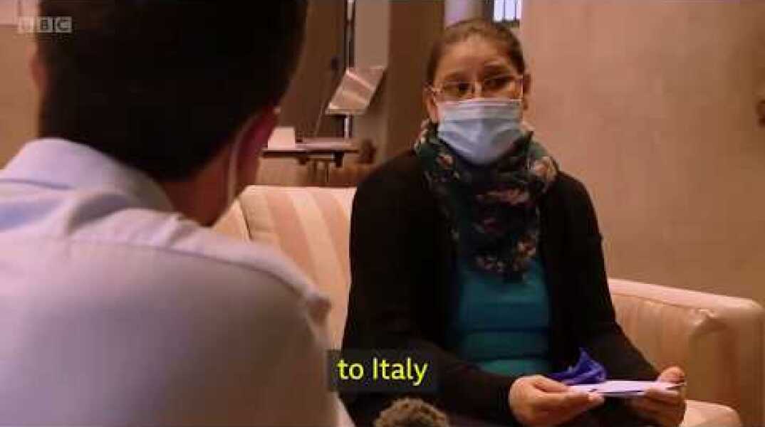 Tears inside Milan’s coronavirus quarantine hotel | BBC