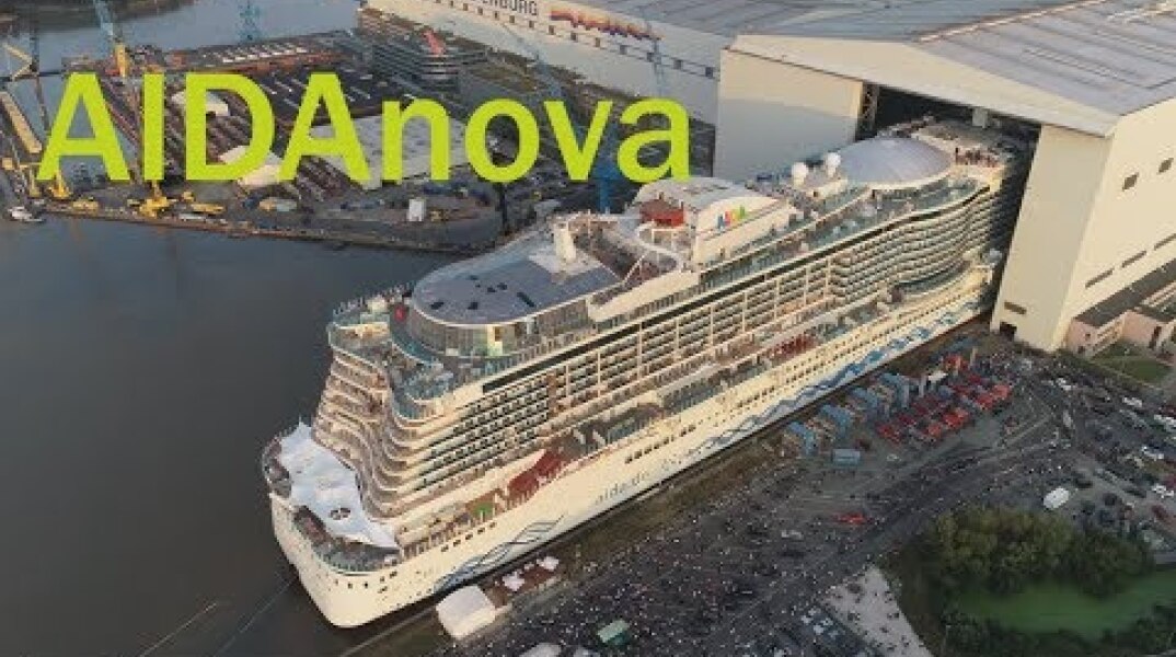 4K | Ausdocken AIDAnova mit spektakulären Luftaufnahmen | Meyer Werft 21.8.18