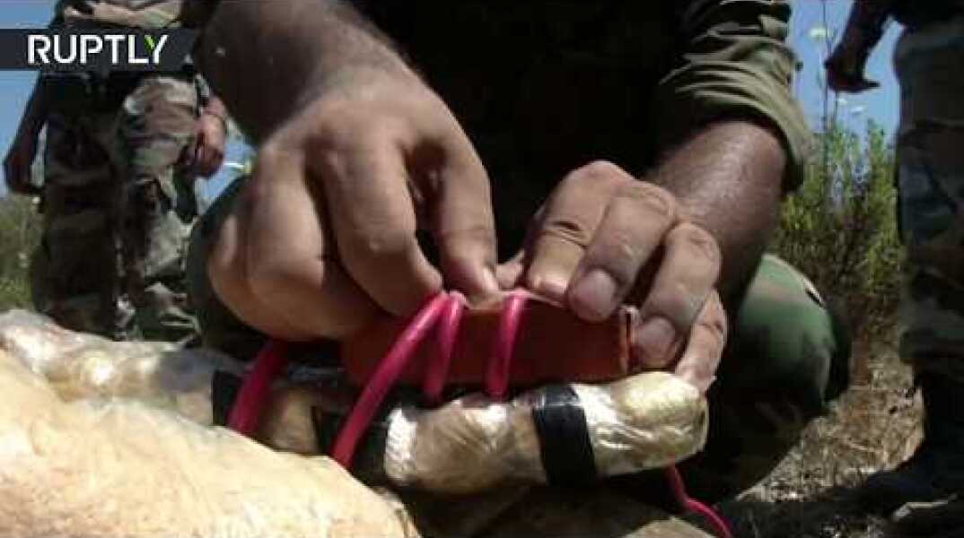 Syrian army sappers detonate explosives near Latakia