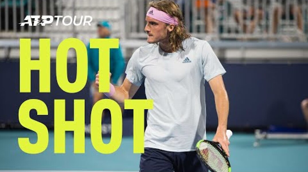 Hot Shot: Tsitsipas Hits The Ultimate Drop Volley At Miami 2019