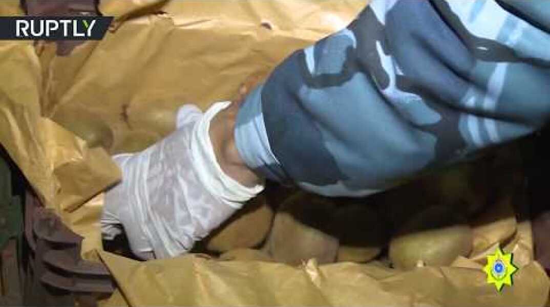 Azerbaijan customs seizes almost a TON of heroin hidden among piles of fruit